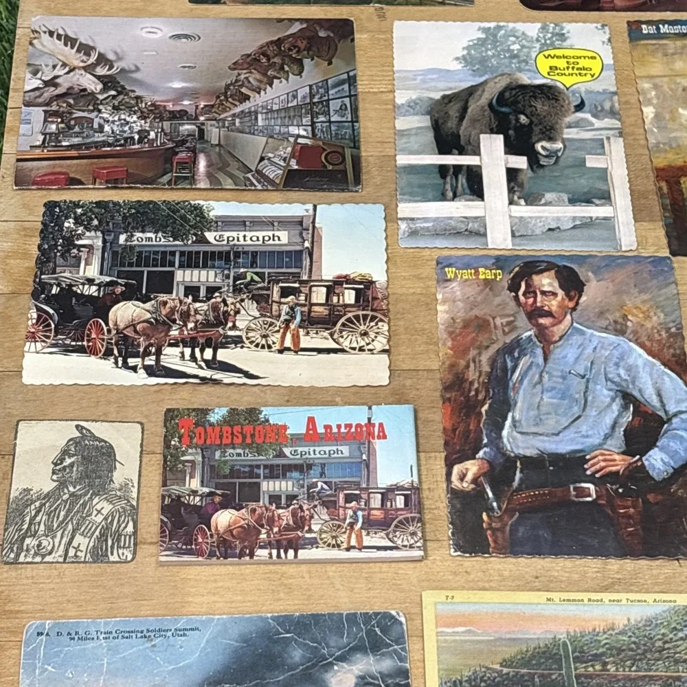 Vintage Western Postcard Lot 22 Pcs Arizona Kansas Cowboy Scenic Ephemera